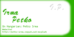 irma petko business card